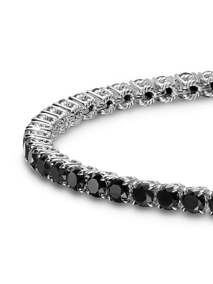David Yurman Men's Tennis Bracelet in 18K White Gold | Thumbnail 6 David Yurman Men's Tennis Bracelet in 18K White Gold | Thumbnail 6