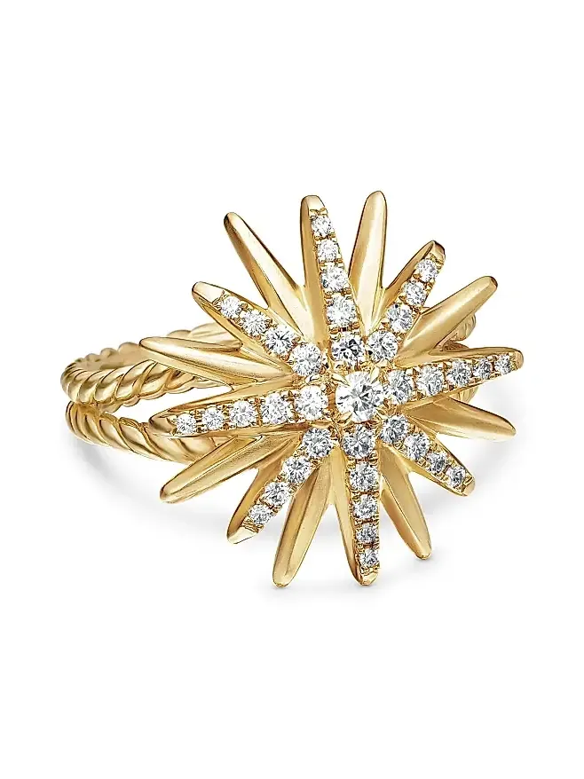 Women's Starburst Ring in 18K Yellow Gold Women's Starburst Ring in 18K Yellow Gold