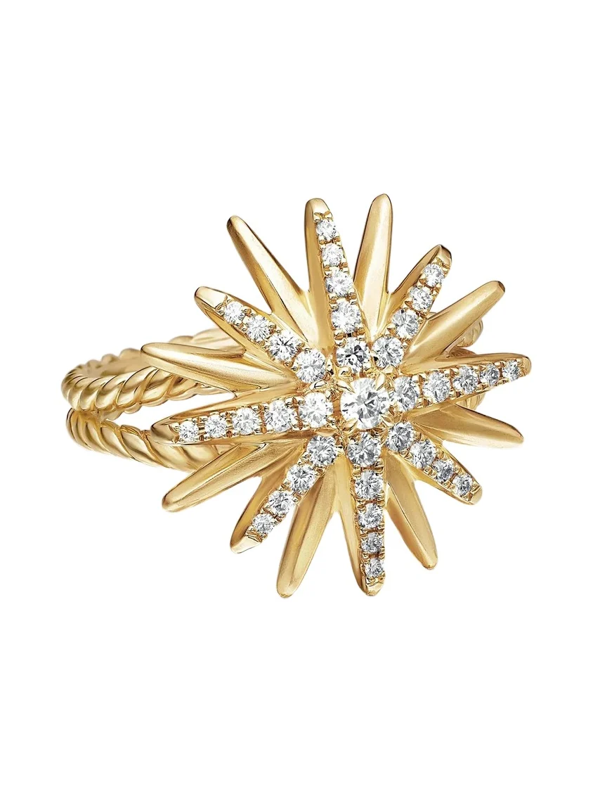 Women's Starburst Ring in 18K Yellow Gold Women's Starburst Ring in 18K Yellow Gold