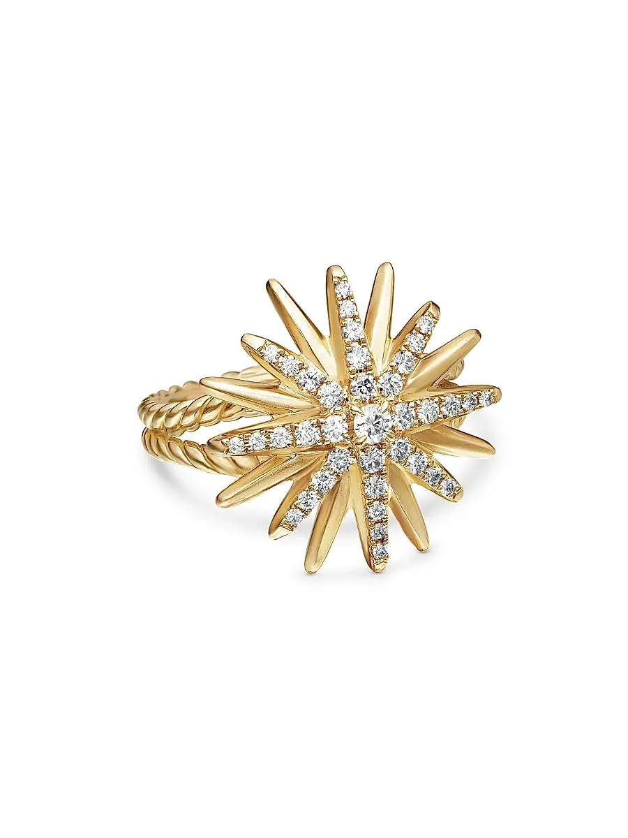 Women's Starburst Ring in 18K Yellow Gold Women's Starburst Ring in 18K Yellow Gold