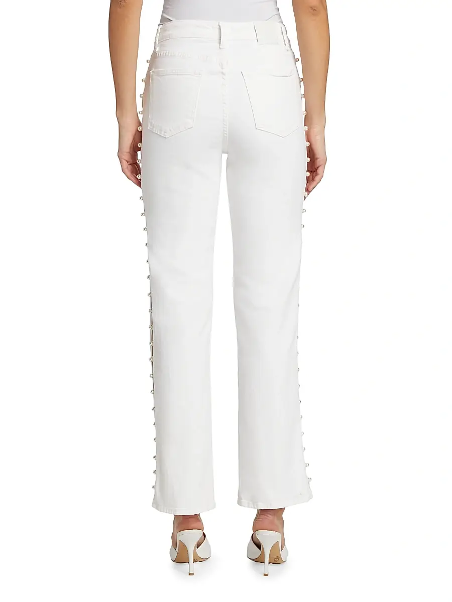Simkhai Women's Amelia Faux Pearl-Embellished Jeans | Thumbnail 5 Simkhai Women's Amelia Faux Pearl-Embellished Jeans | Thumbnail 5