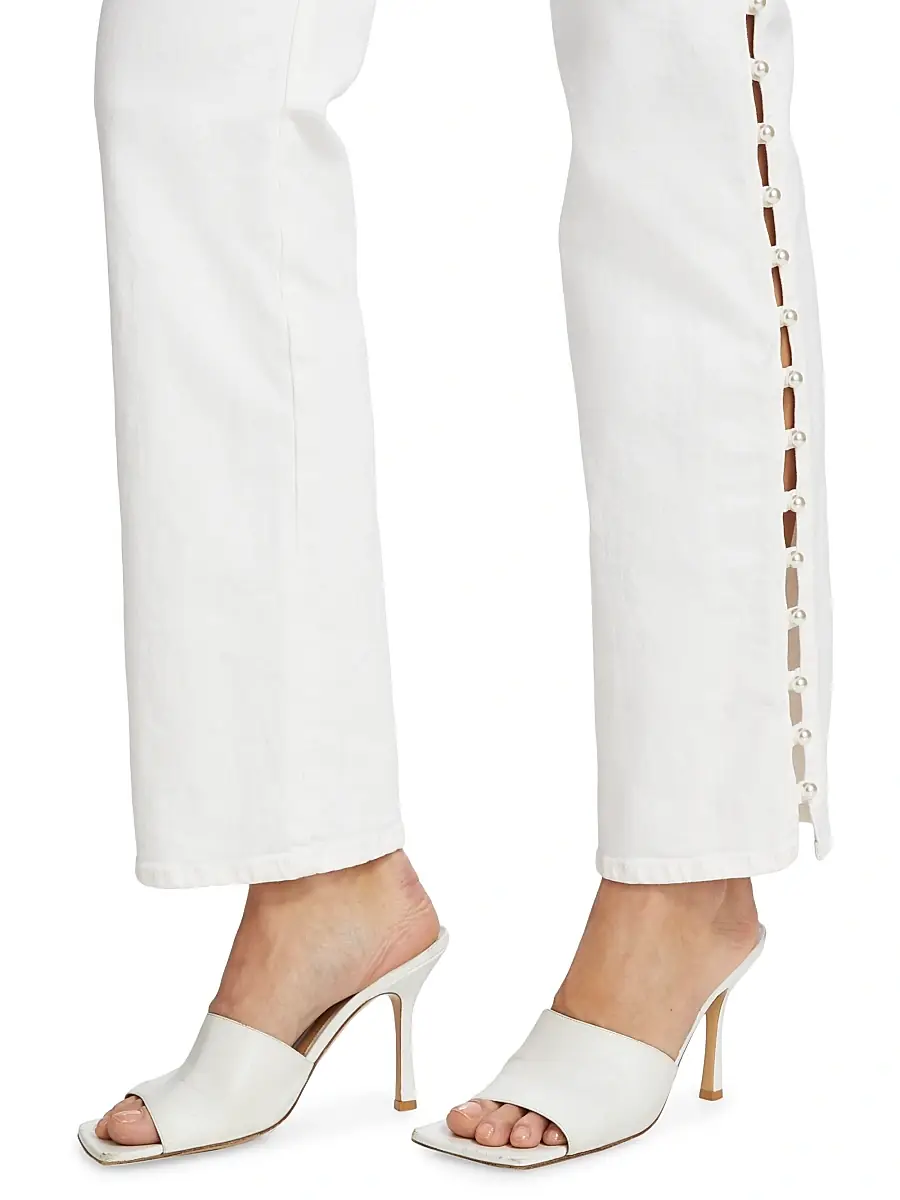 Simkhai Women's Amelia Faux Pearl-Embellished Jeans | Thumbnail 6 Simkhai Women's Amelia Faux Pearl-Embellished Jeans | Thumbnail 6