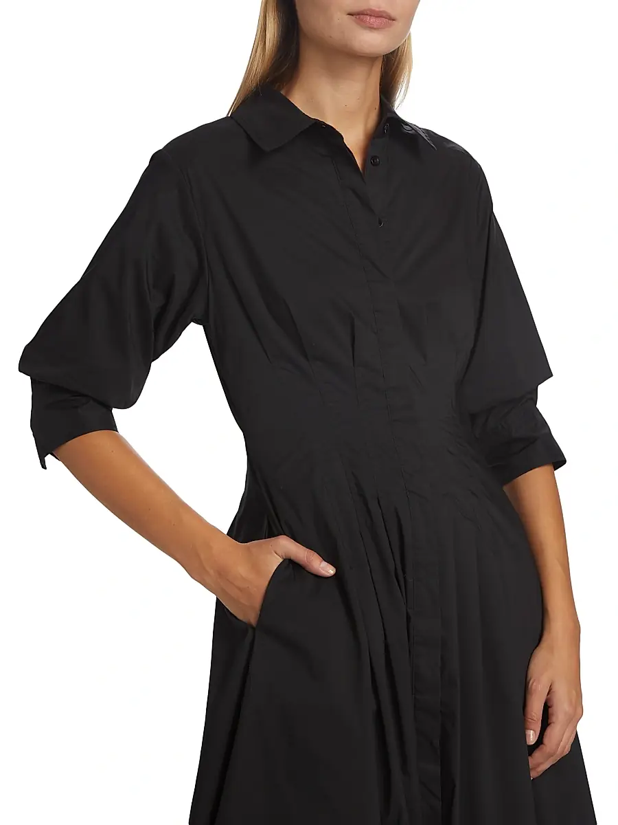 Simkhai Women's Jazz Pintuck Poplin Midi-Dress | Thumbnail 6 Simkhai Women's Jazz Pintuck Poplin Midi-Dress | Thumbnail 6