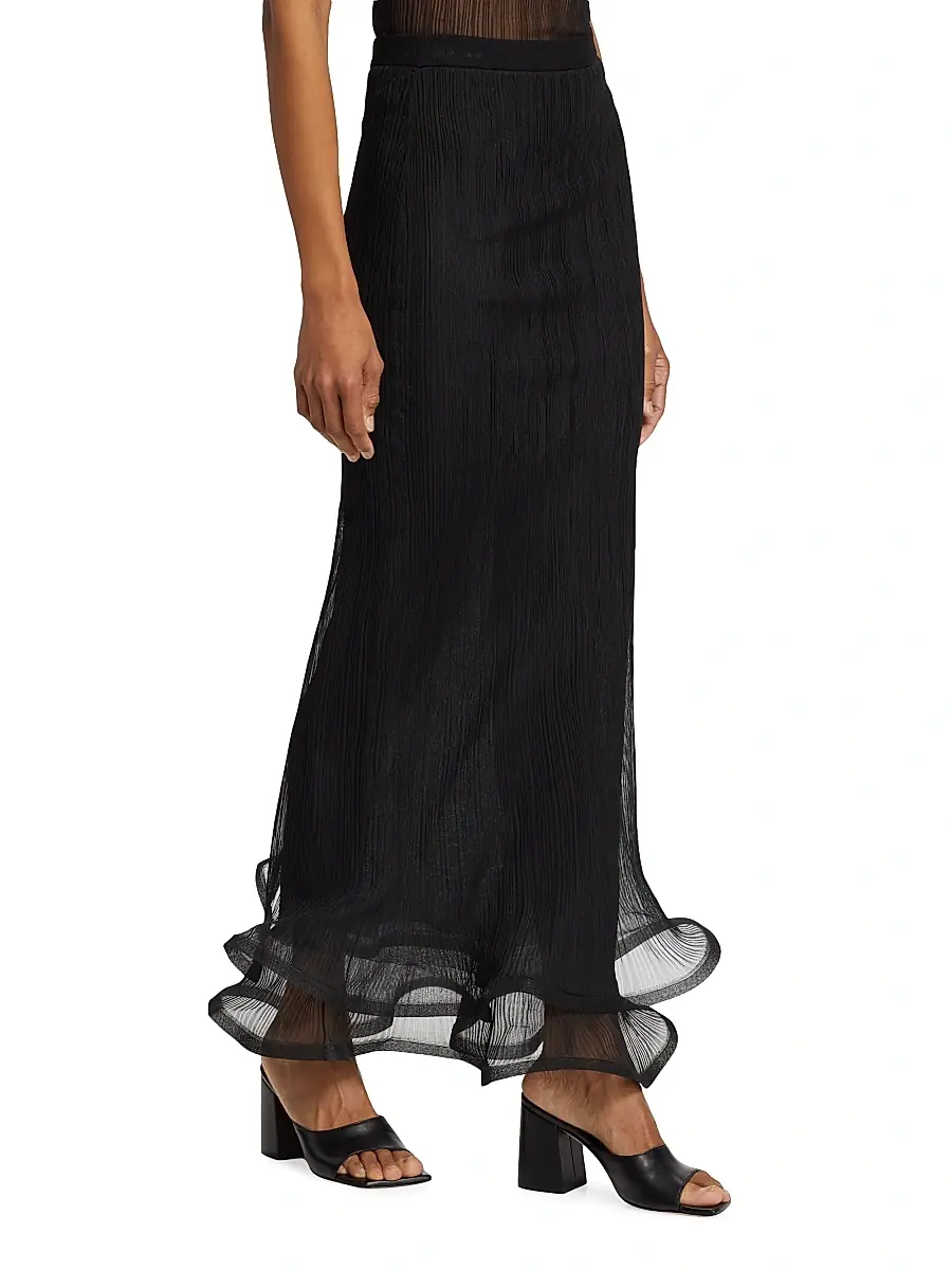 Simkhai Women's Kelso Rib-Knit Trumpet Hem Maxi Skirt | Thumbnail 4 Simkhai Women's Kelso Rib-Knit Trumpet Hem Maxi Skirt | Thumbnail 4