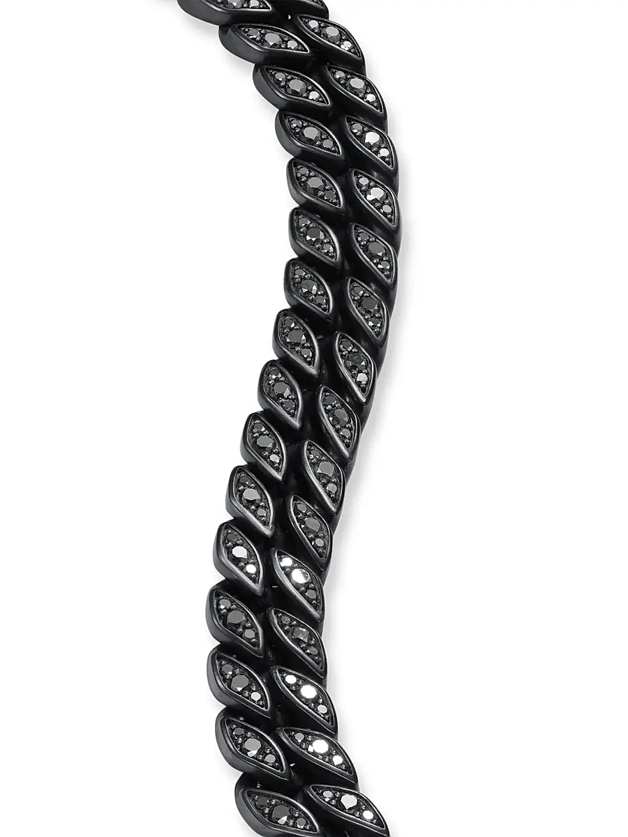 David Yurman Men's Curb Chain Bracelet in Titanium - Black Diamond | Thumbnail 6