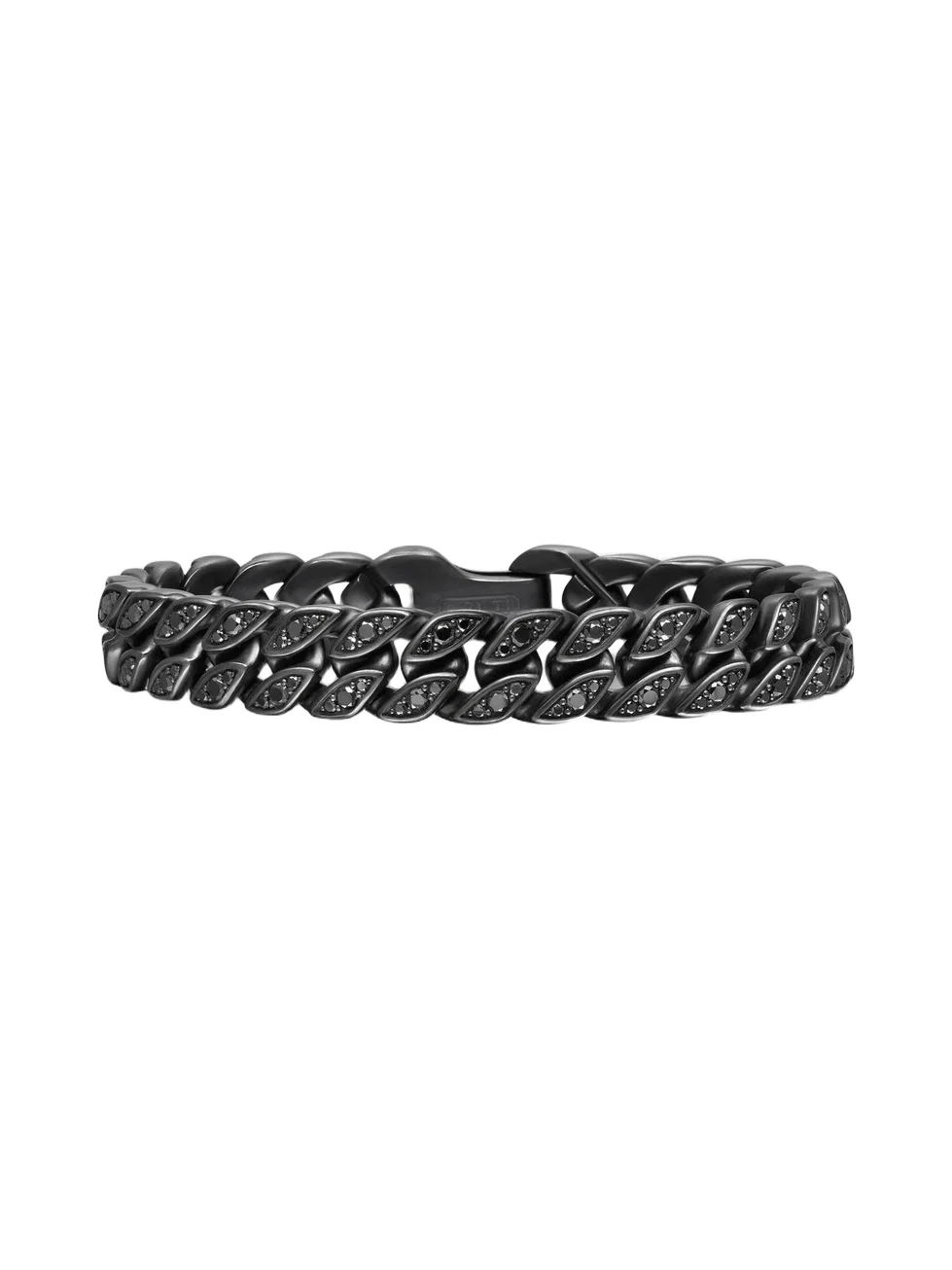 David Yurman Men's Curb Chain Bracelet in Titanium - Black Diamond