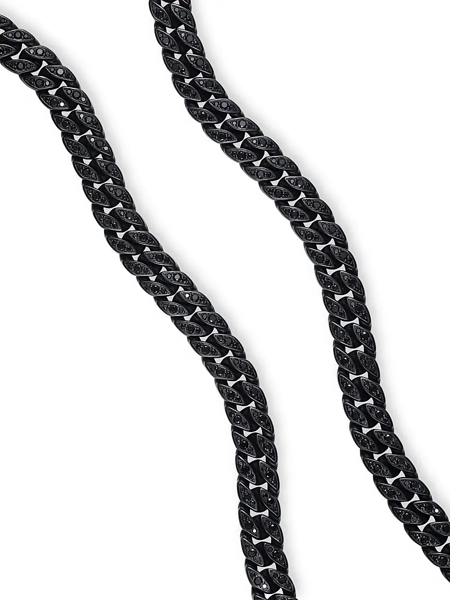 David Yurman Men's Curb Chain Necklace in Titanium - Black Diamond | Thumbnail 4 David Yurman Men's Curb Chain Necklace in Titanium - Black Diamond | Thumbnail 4