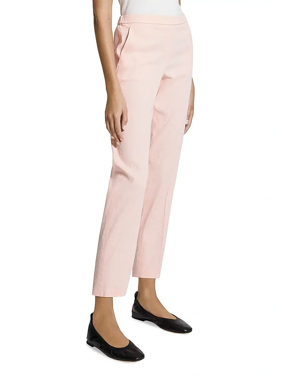 Theory Women's Treeca Linen Pull-On Crop Pants | Thumbnail 4 Theory Women's Treeca Linen Pull-On Crop Pants | Thumbnail 4
