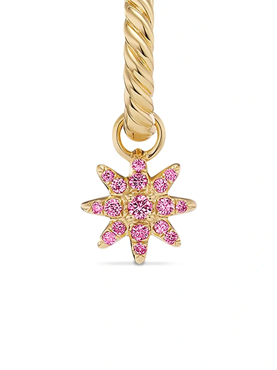 David Yurman Women's Petite Starburst Drop Earrings in 18K Yellow Gold with Pink Sapphires, 18.1MM | Thumbnail 4 David Yurman Women's Petite Starburst Drop Earrings in 18K Yellow Gold with Pink Sapphires, 18.1MM | Thumbnail 4