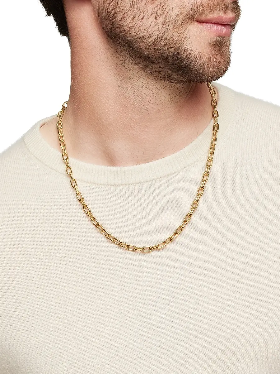 David Yurman Men's DY Madison Chain Necklace In 18K Yellow Gold, 6mm | Thumbnail 2