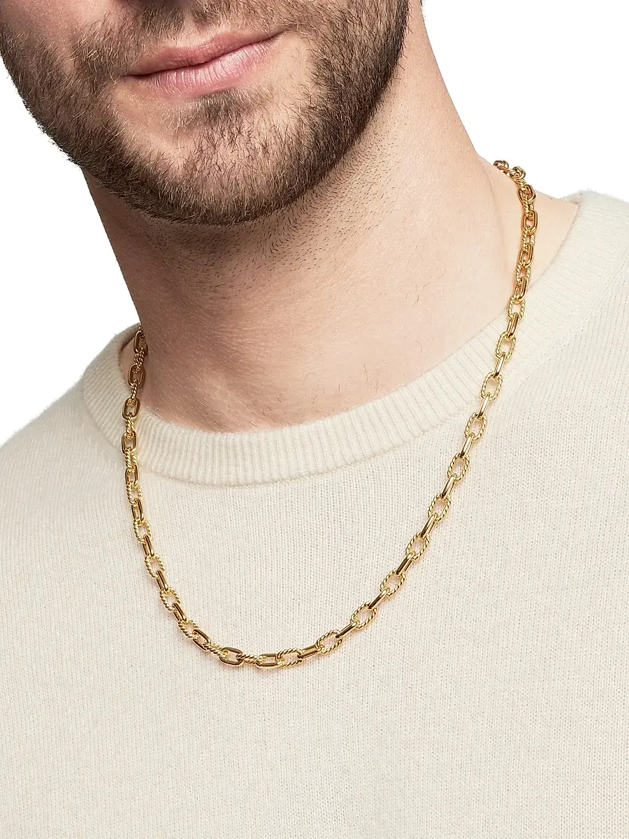 David Yurman Men's DY Madison Chain Necklace In 18K Yellow Gold, 6mm | Thumbnail 6