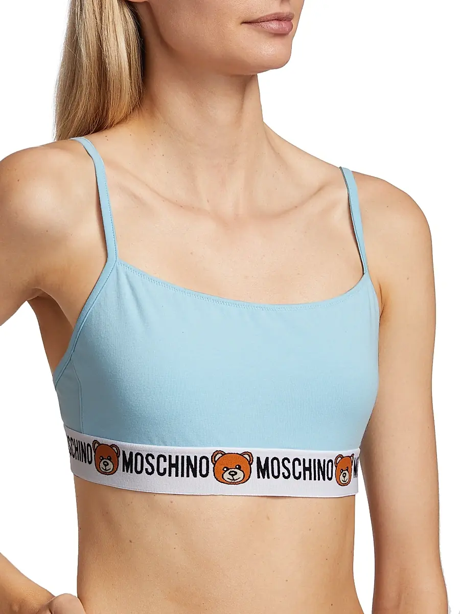 MOSCHINO Women's Underbear Logo Band Cotton Bralette | Thumbnail 5 MOSCHINO Women's Underbear Logo Band Cotton Bralette | Thumbnail 5