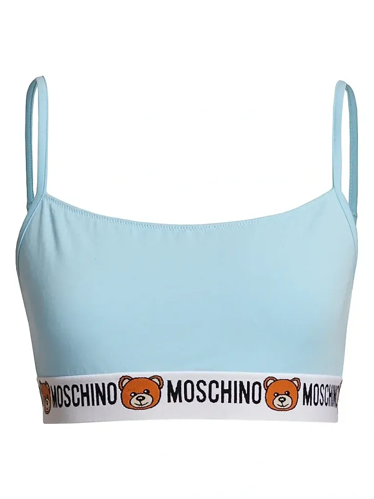 MOSCHINO Women's Underbear Logo Band Cotton Bralette