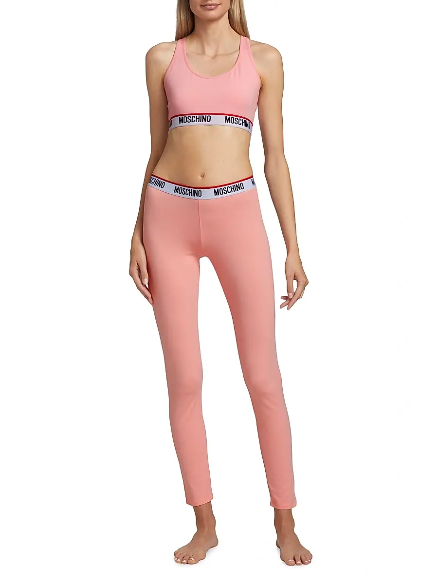 MOSCHINO Women's Core Banded Logo-Waist Leggings | Thumbnail 2 MOSCHINO Women's Core Banded Logo-Waist Leggings | Thumbnail 2