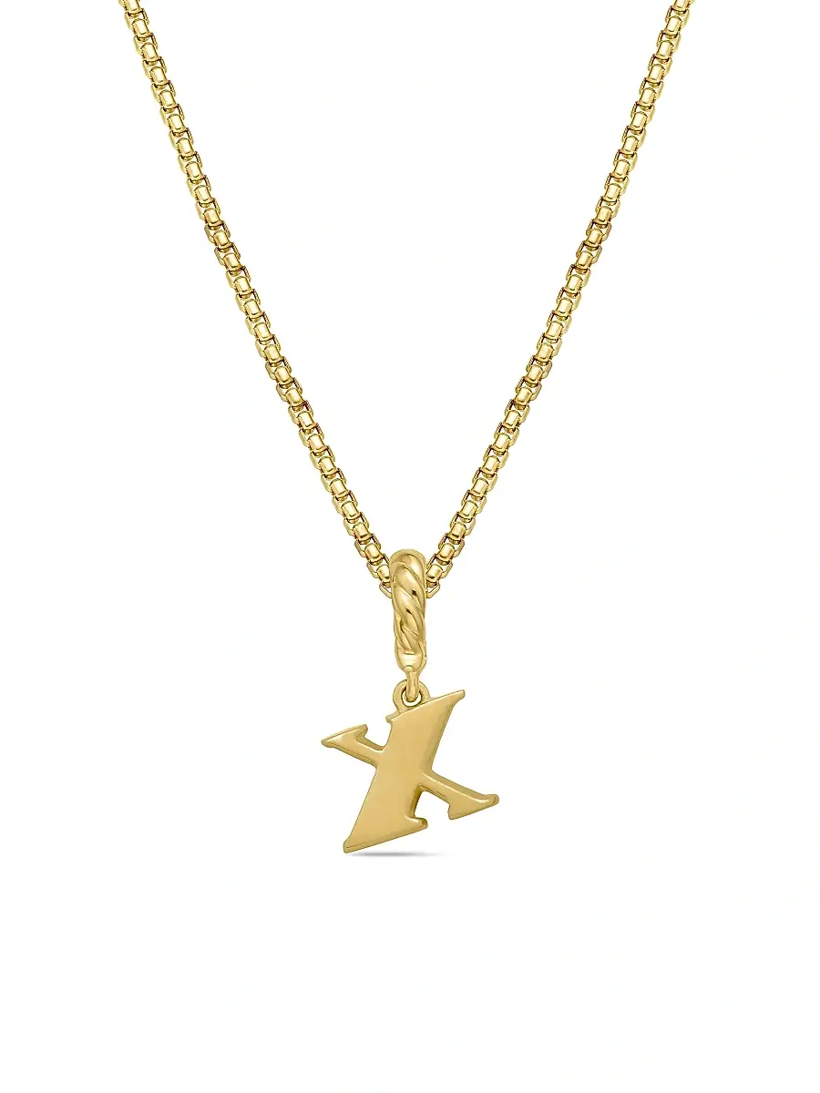 David Yurman Women's Pavé Initial Pendant in 18K Yellow Gold - Initial X | Thumbnail 4 David Yurman Women's Pavé Initial Pendant in 18K Yellow Gold - Initial X | Thumbnail 4