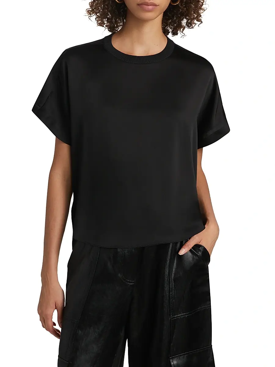 Simkhai Women's Addy Knit-Back T-Shirt | Thumbnail 3 Simkhai Women's Addy Knit-Back T-Shirt | Thumbnail 3