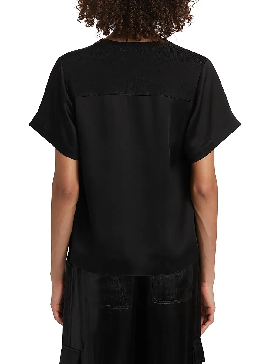 Simkhai Women's Addy Knit-Back T-Shirt | Thumbnail 5 Simkhai Women's Addy Knit-Back T-Shirt | Thumbnail 5