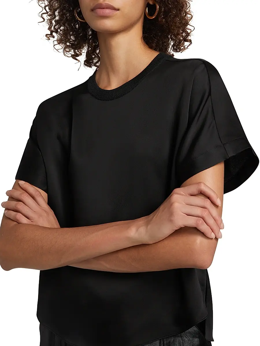 Simkhai Women's Addy Knit-Back T-Shirt | Thumbnail 6 Simkhai Women's Addy Knit-Back T-Shirt | Thumbnail 6