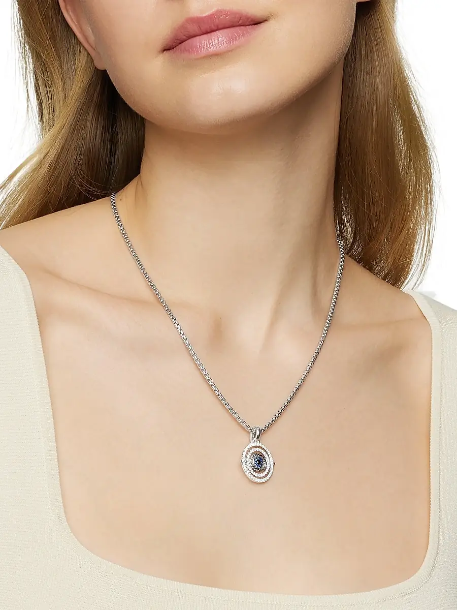 David Yurman Women's Evil Eye Mobile Amulet with Diamonds - Light Blue Sapphire | Thumbnail 2 David Yurman Women's Evil Eye Mobile Amulet with Diamonds - Light Blue Sapphire | Thumbnail 2