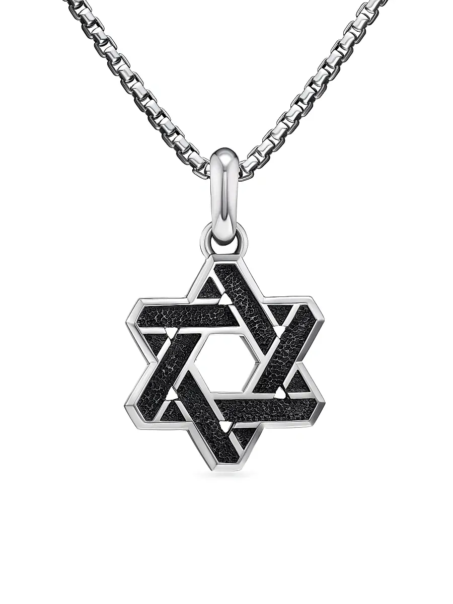 David Yurman Men's Cable Star of David Amulet in Sterling Silver with 18K Yellow Gold, 19MM - Silver | Thumbnail 2 David Yurman Men's Cable Star of David Amulet in Sterling Silver with 18K Yellow Gold, 19MM - Silver | Thumbnail 2