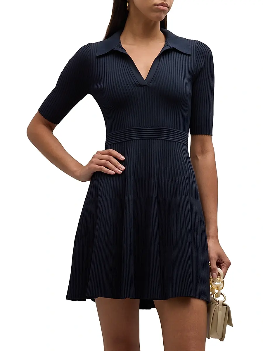 Simkhai Women's Patricia Ribbed Polo Minidress | Thumbnail 3 Simkhai Women's Patricia Ribbed Polo Minidress | Thumbnail 3