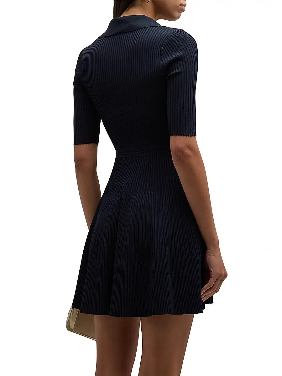 Simkhai Women's Patricia Ribbed Polo Minidress | Thumbnail 4 Simkhai Women's Patricia Ribbed Polo Minidress | Thumbnail 4