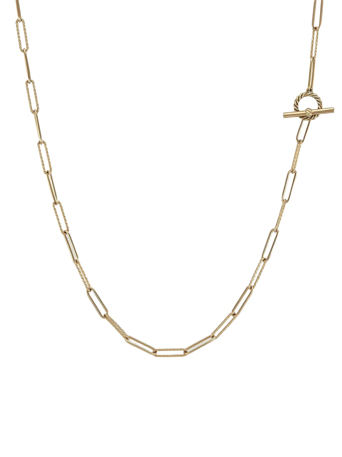 Women's DY Madison Elongated Chain Necklace In 18K Yellow Gold Women's DY Madison Elongated Chain Necklace In 18K Yellow Gold