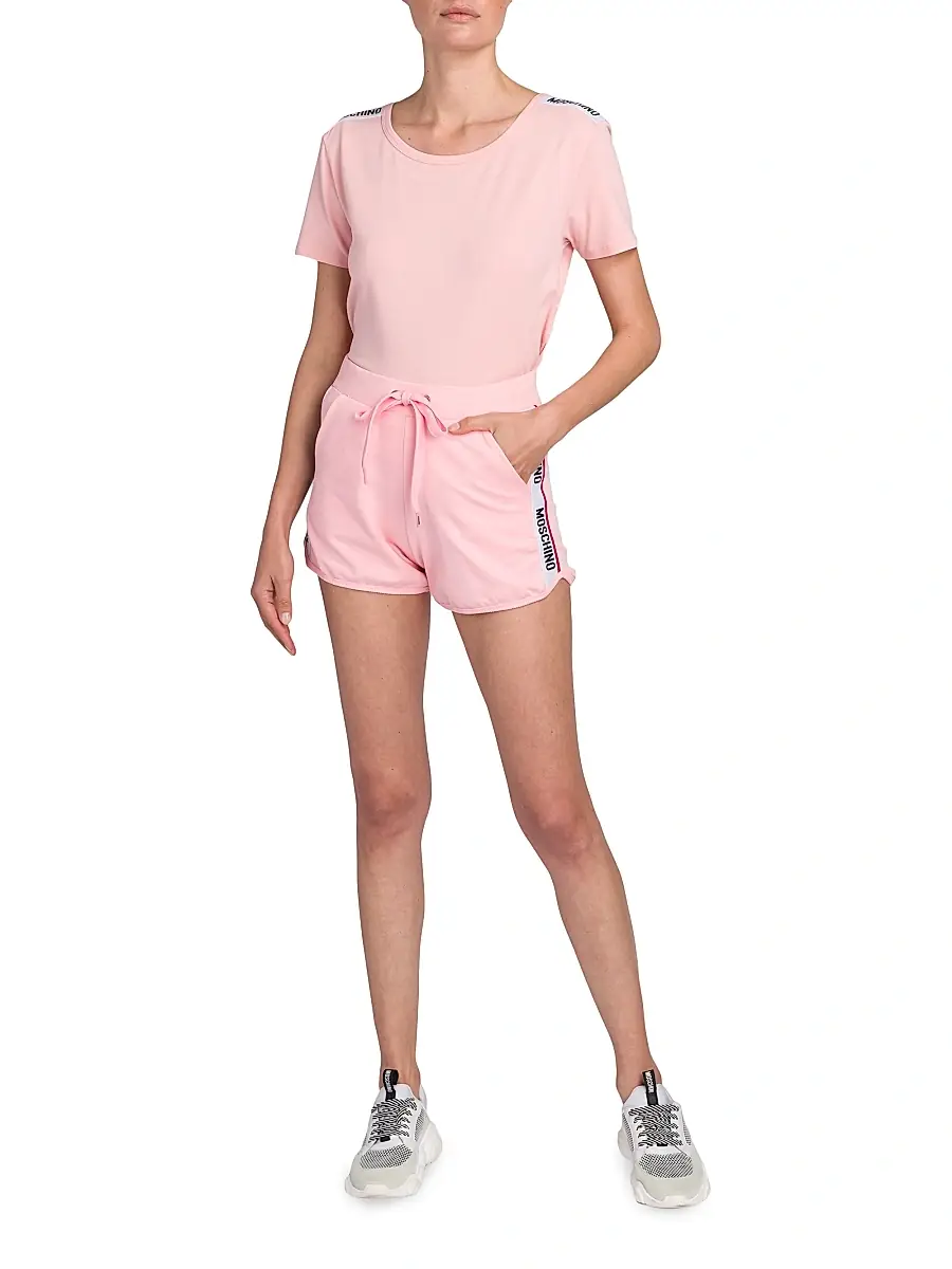 MOSCHINO Women's Stretch-Cotton Track Shorts | Thumbnail 2 MOSCHINO Women's Stretch-Cotton Track Shorts | Thumbnail 2