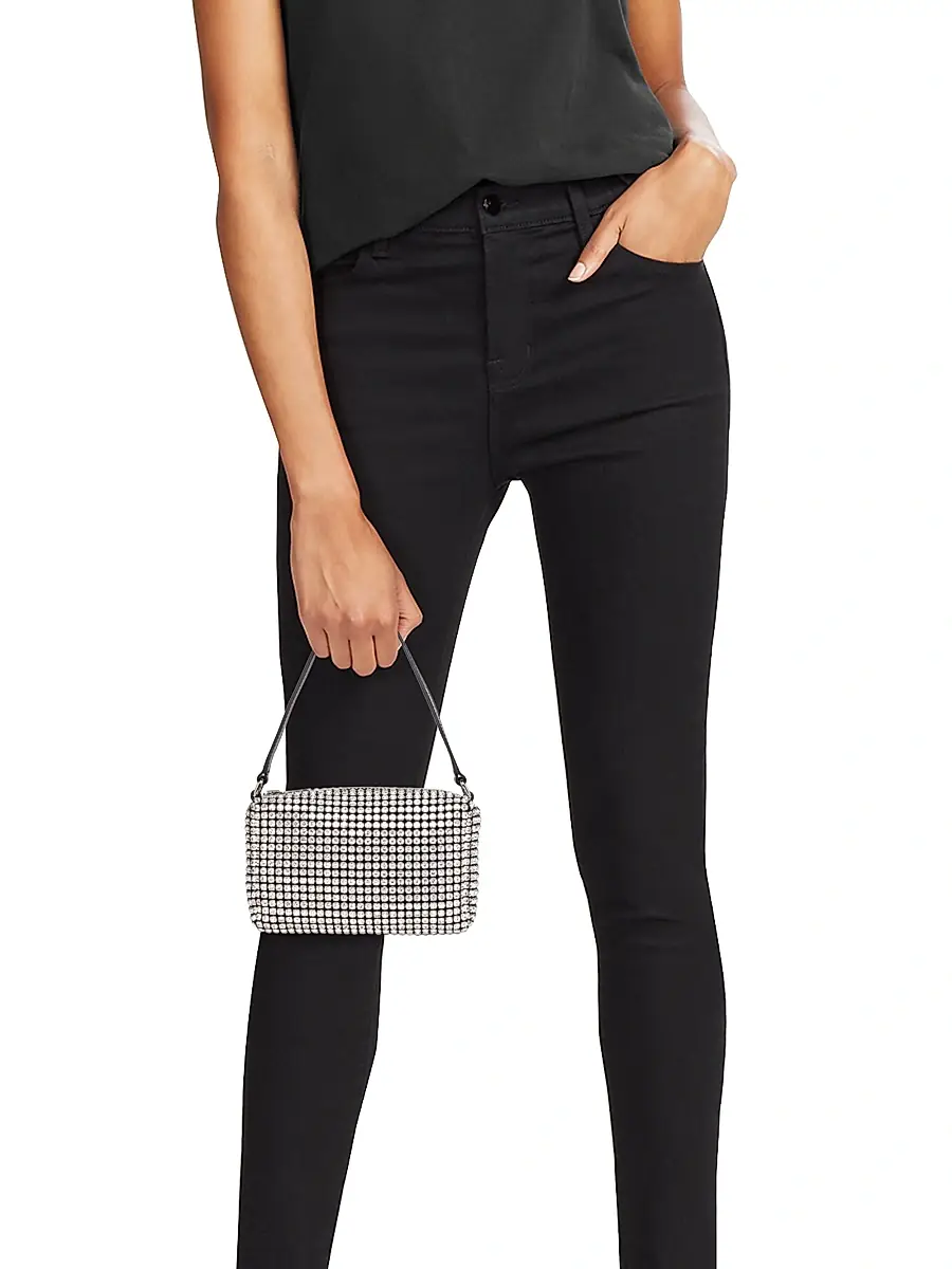 Alexander Wang Women's Heiress Rhinestone Mesh Pouch - White | Thumbnail 2 Alexander Wang Women's Heiress Rhinestone Mesh Pouch - White | Thumbnail 2