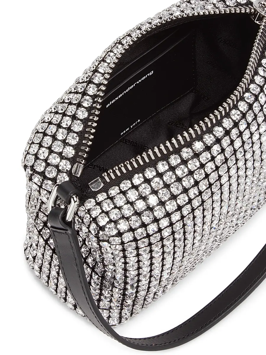 Alexander Wang Women's Heiress Rhinestone Mesh Pouch - White | Thumbnail 3 Alexander Wang Women's Heiress Rhinestone Mesh Pouch - White | Thumbnail 3