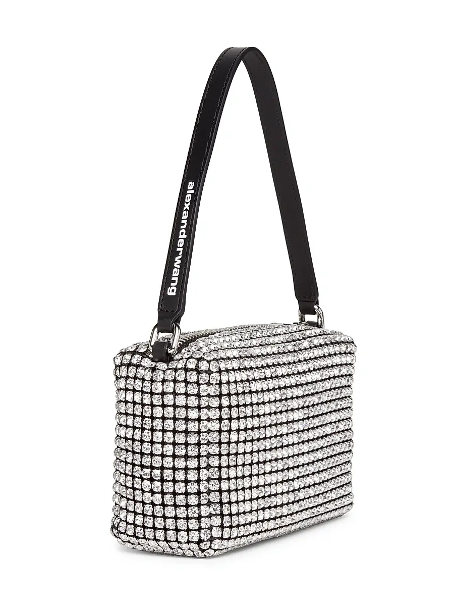 Alexander Wang Women's Heiress Rhinestone Mesh Pouch - White | Thumbnail 4 Alexander Wang Women's Heiress Rhinestone Mesh Pouch - White | Thumbnail 4