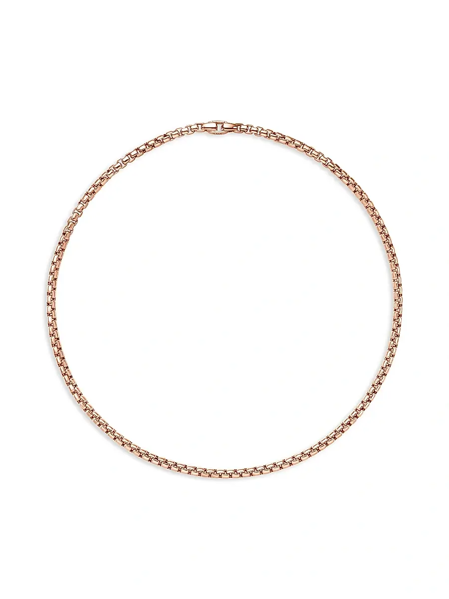 David Yurman Men's Box Chain Necklace In 18K Rose Gold, 5mm | Thumbnail 4