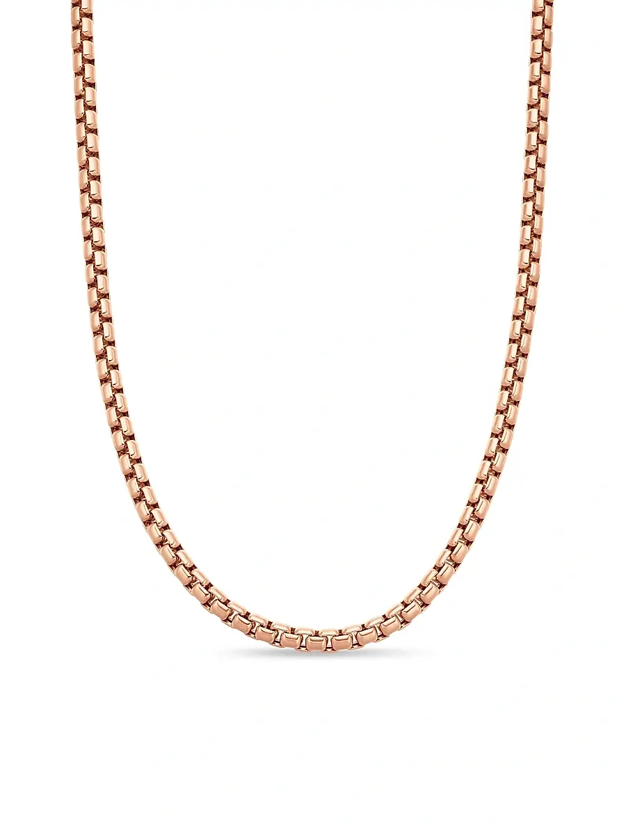 David Yurman Men's Box Chain Necklace In 18K Rose Gold, 5mm