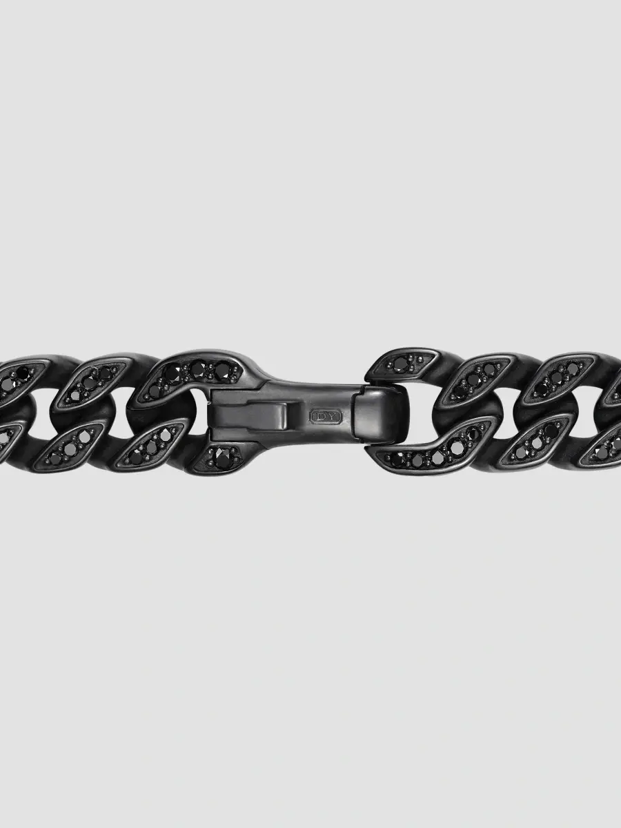 David Yurman Men's Curb Chain Necklace in Black Titanium - Black Diamond | Thumbnail 6