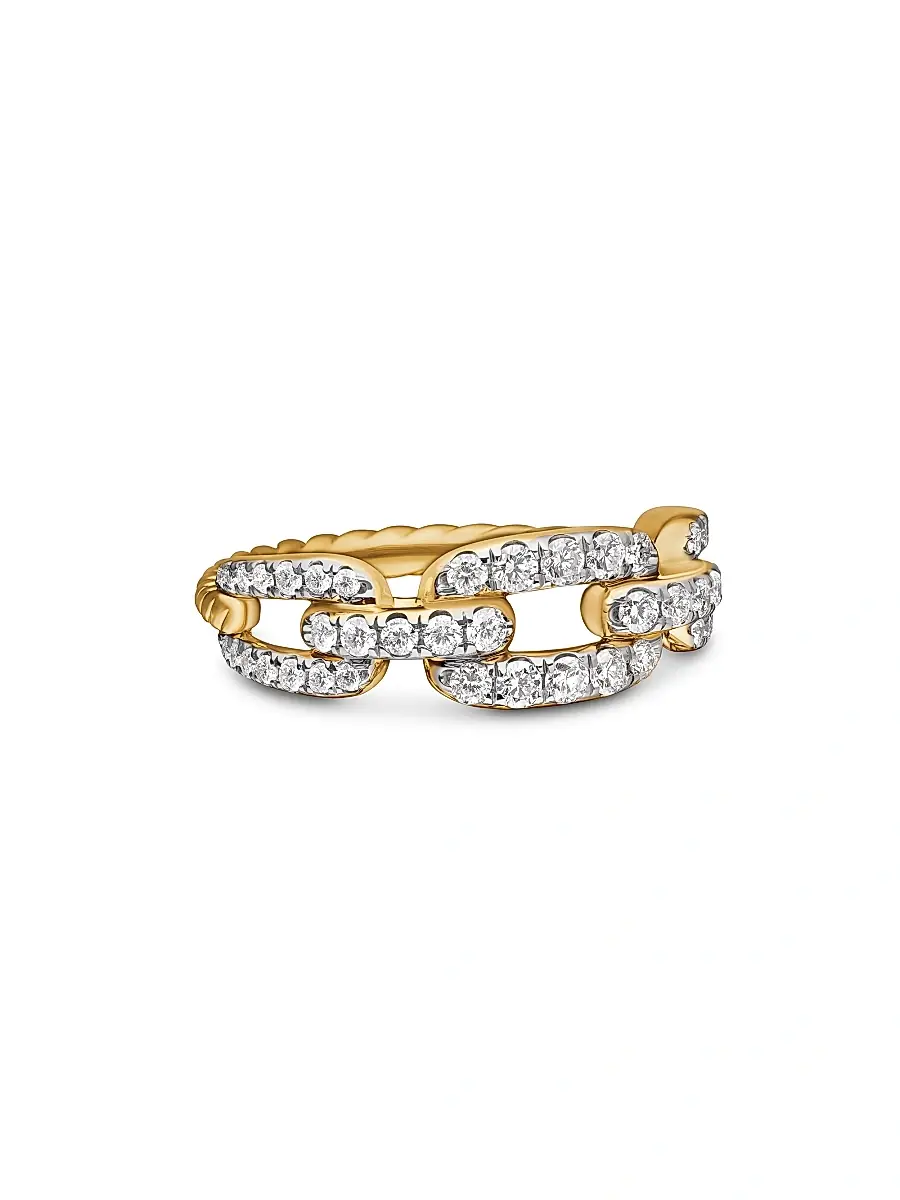 David Yurman Women's Stax Chain Link Ring in 18K Yellow Gold - Yellow Gold | Image 1 David Yurman Women's Stax Chain Link Ring in 18K Yellow Gold - Yellow Gold | Image 1