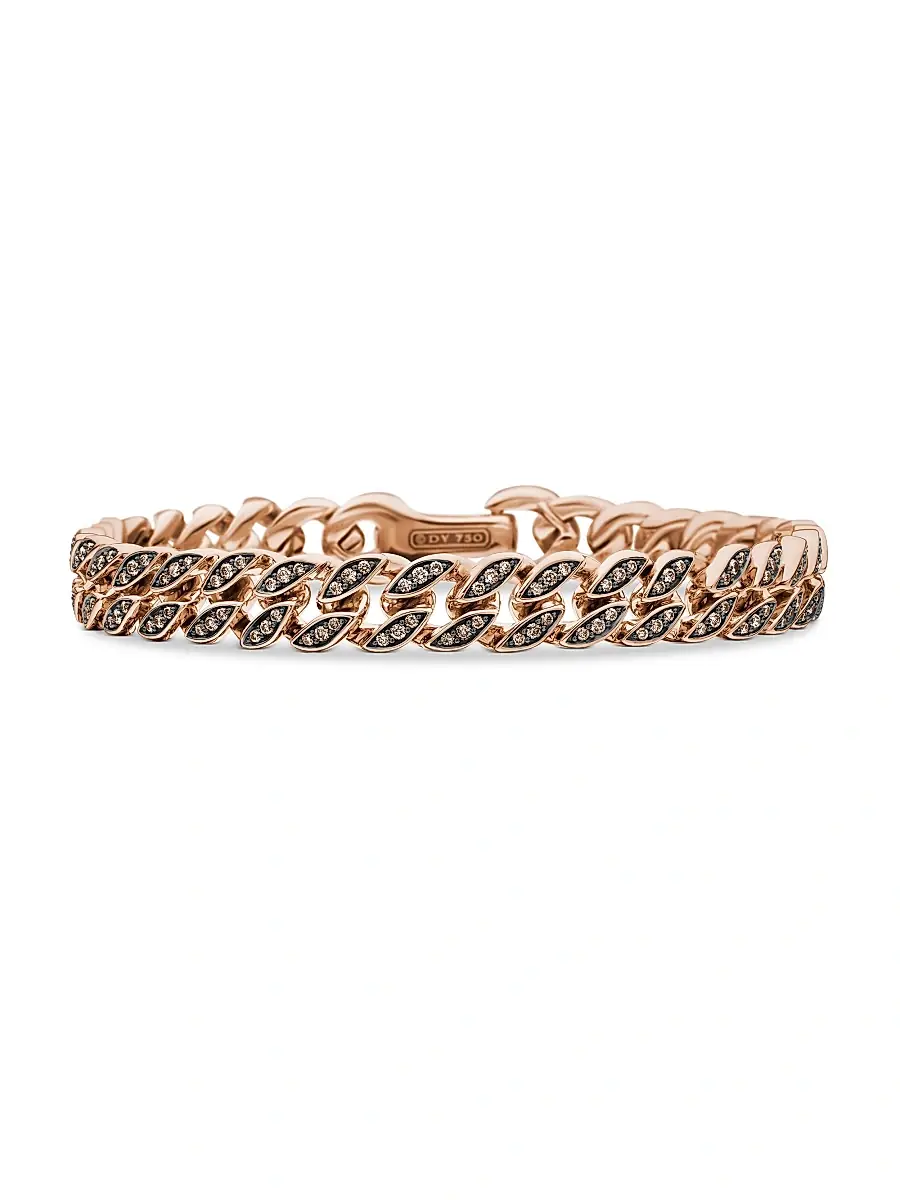 Men's Curb Chain Bracelet in 18K Rose Gold Men's Curb Chain Bracelet in 18K Rose Gold