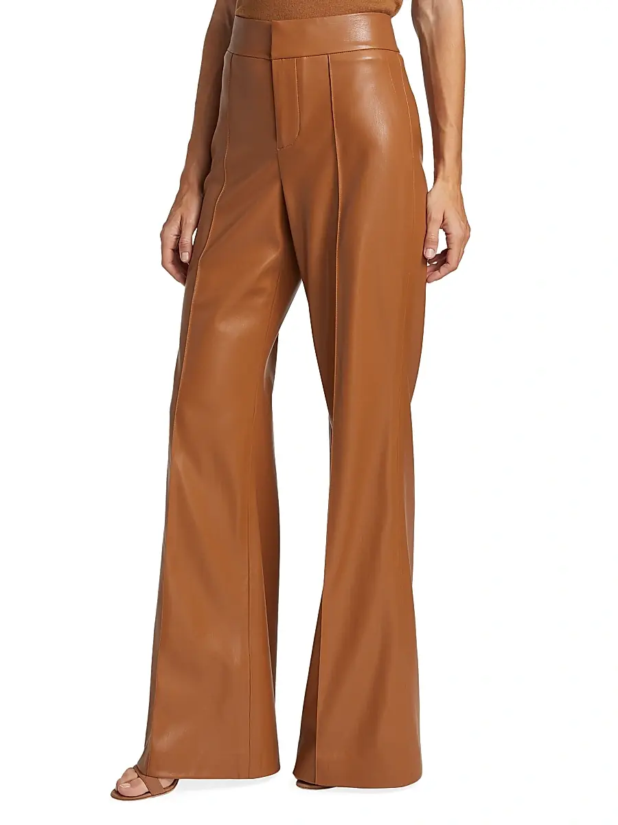 Alice + Olivia Women's Dylan Wide-Leg Faux Leather Pants | Thumbnail 4 Alice + Olivia Women's Dylan Wide-Leg Faux Leather Pants | Thumbnail 4