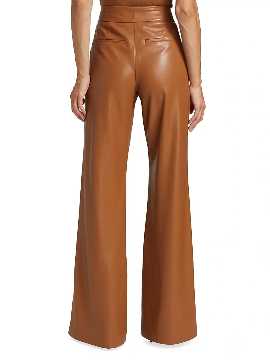 Alice + Olivia Women's Dylan Wide-Leg Faux Leather Pants | Thumbnail 5 Alice + Olivia Women's Dylan Wide-Leg Faux Leather Pants | Thumbnail 5