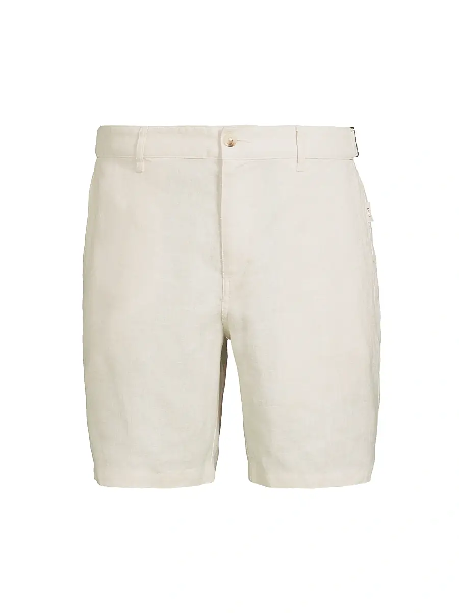 Onia Men's Linen Fixed-Waist Shorts - Stone | Image 1 Onia Men's Linen Fixed-Waist Shorts - Stone | Image 1
