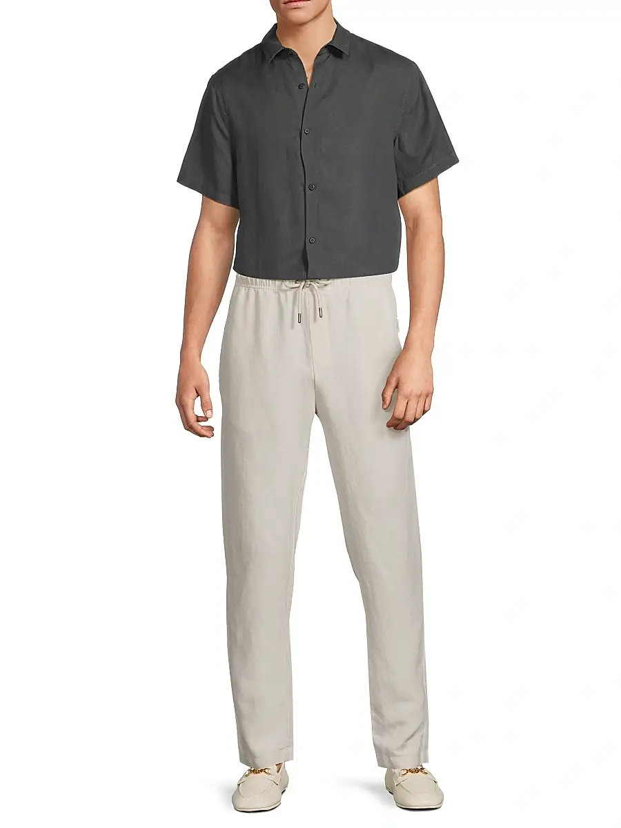 Onia Men's Jack Air Linen Short-Sleeve Shirt | Thumbnail 2 Onia Men's Jack Air Linen Short-Sleeve Shirt | Thumbnail 2