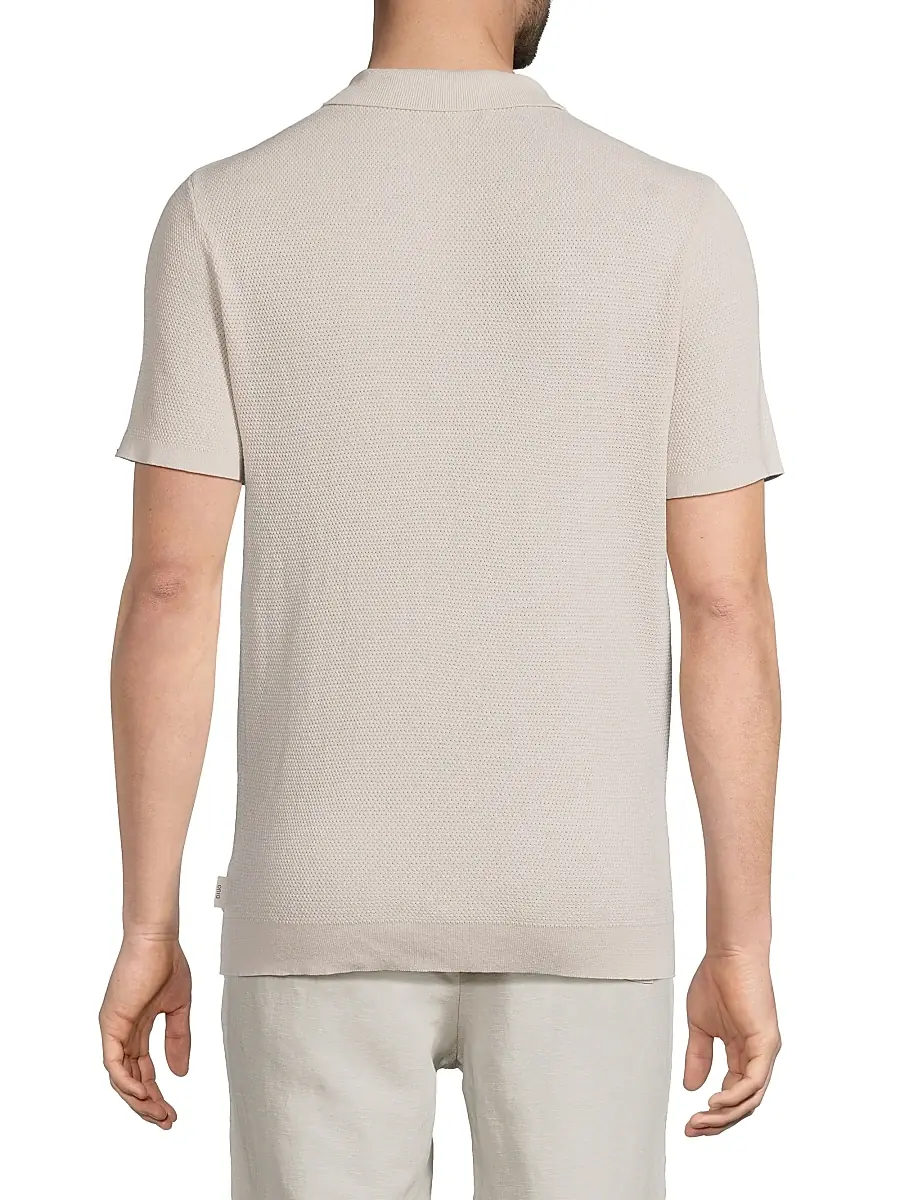 Onia Men's Textured Knit Polo Shirt | Thumbnail 5 Onia Men's Textured Knit Polo Shirt | Thumbnail 5