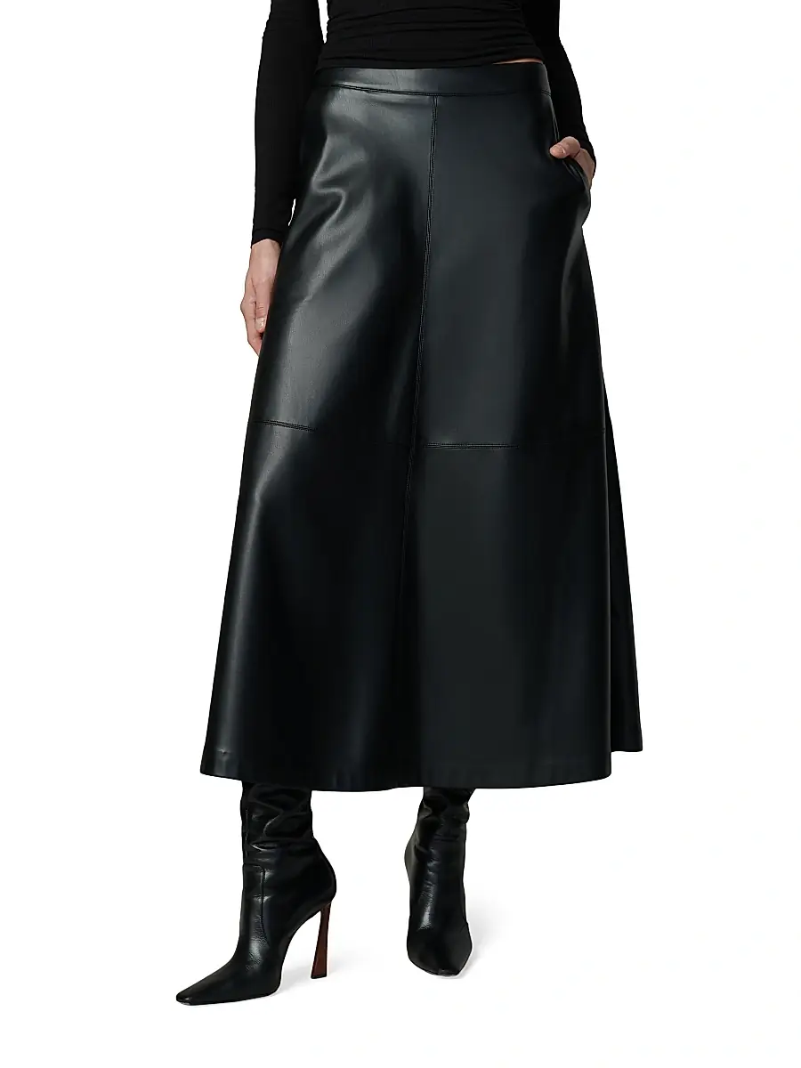 Joe's Jeans Women's x Dani Michelle The Tavi Faux Leather Maxi Skirt | Thumbnail 3