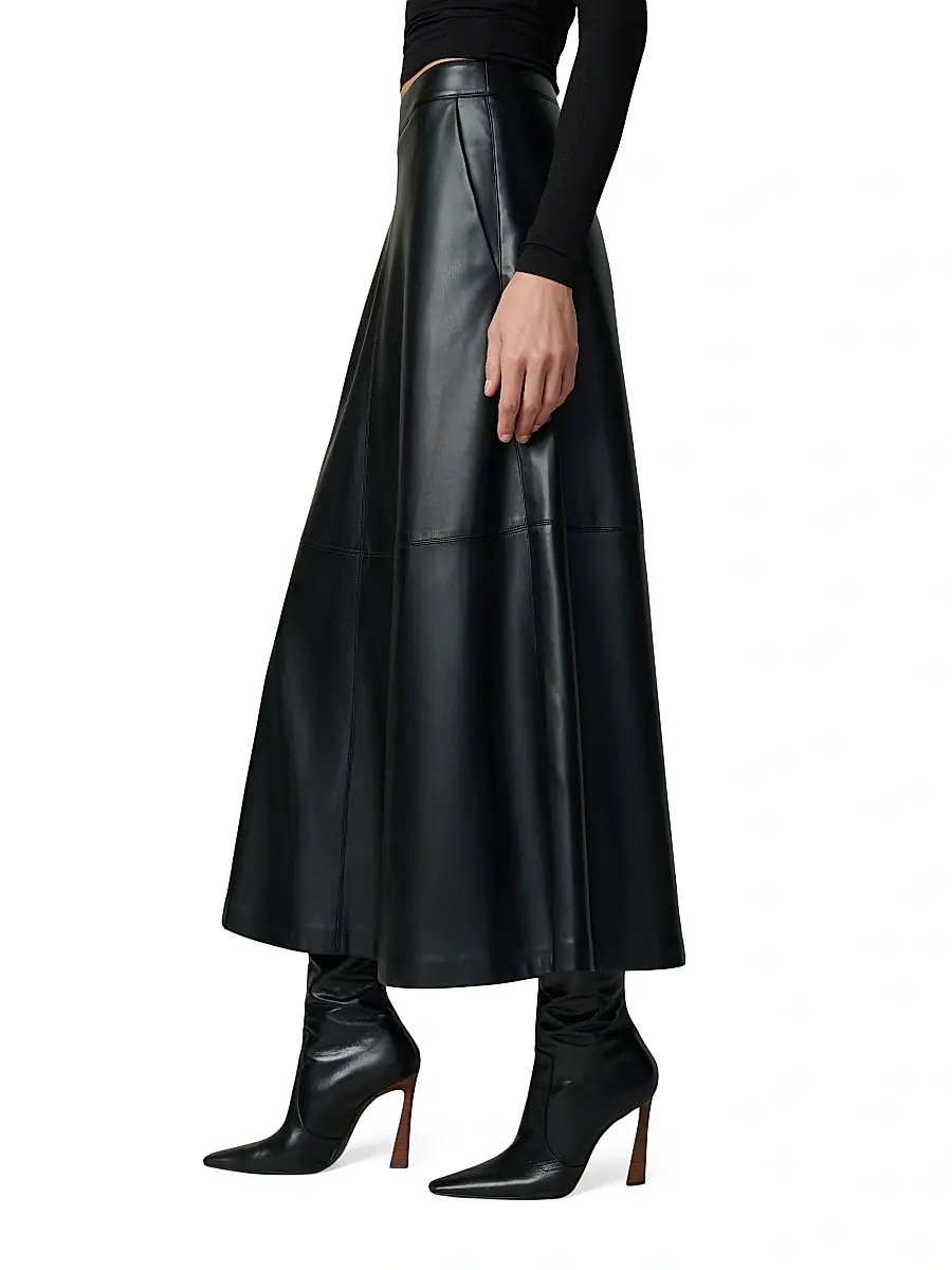 Joe's Jeans Women's x Dani Michelle The Tavi Faux Leather Maxi Skirt | Thumbnail 4