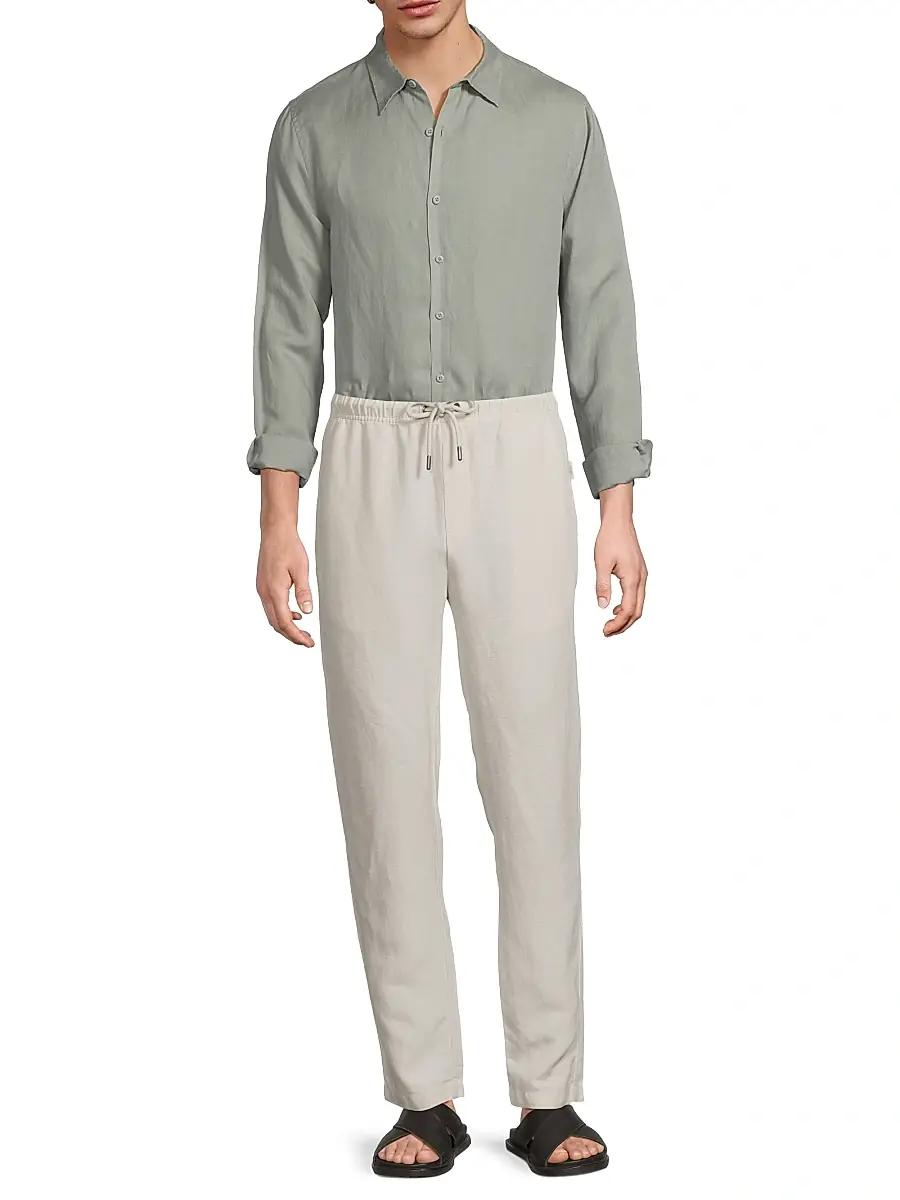 Onia Men's Air Linen Long-Sleeve Shirt | Thumbnail 2 Onia Men's Air Linen Long-Sleeve Shirt | Thumbnail 2