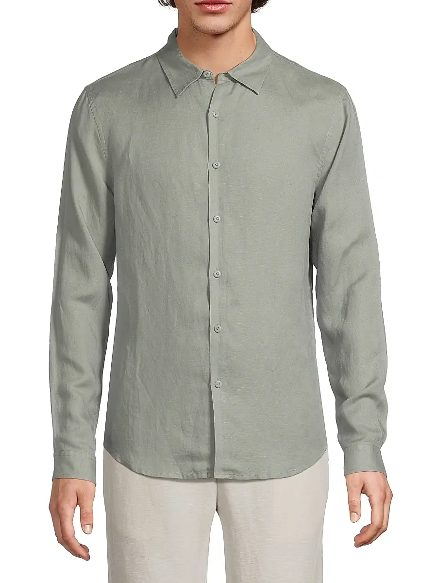 Onia Men's Air Linen Long-Sleeve Shirt | Thumbnail 3 Onia Men's Air Linen Long-Sleeve Shirt | Thumbnail 3