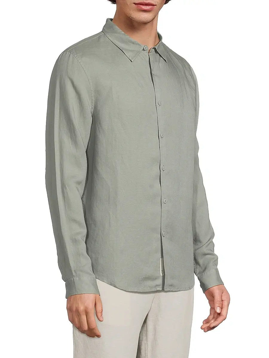Onia Men's Air Linen Long-Sleeve Shirt | Thumbnail 4 Onia Men's Air Linen Long-Sleeve Shirt | Thumbnail 4