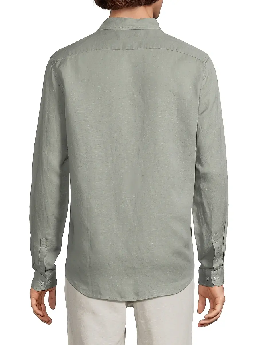 Onia Men's Air Linen Long-Sleeve Shirt | Thumbnail 5 Onia Men's Air Linen Long-Sleeve Shirt | Thumbnail 5