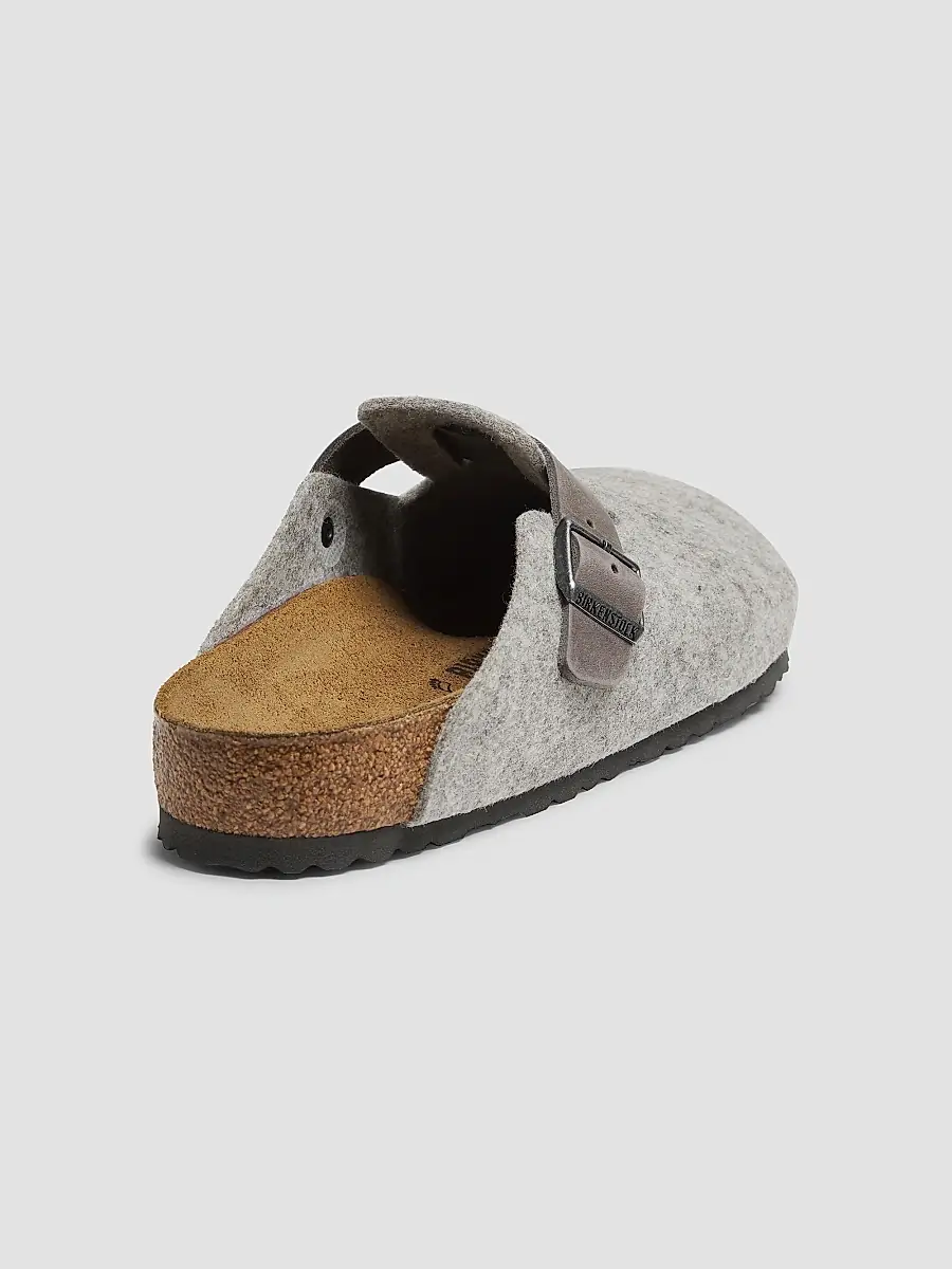 Birkenstock Unisex Unisex Boston Light Gray Wool Felt Clog Mules | Thumbnail 3 Birkenstock Unisex Unisex Boston Light Gray Wool Felt Clog Mules | Thumbnail 3