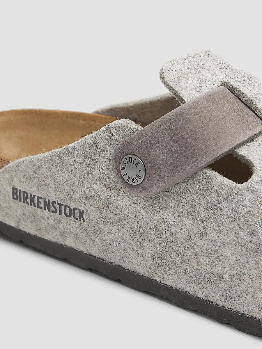 Birkenstock Unisex Unisex Boston Light Gray Wool Felt Clog Mules | Thumbnail 5 Birkenstock Unisex Unisex Boston Light Gray Wool Felt Clog Mules | Thumbnail 5
