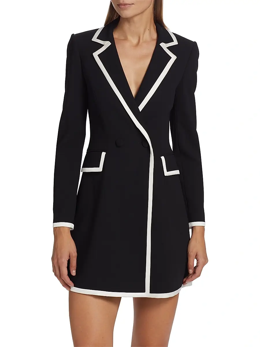 Alice + Olivia Women's Kyrie Piped Tuxedo Dress | Thumbnail 3 Alice + Olivia Women's Kyrie Piped Tuxedo Dress | Thumbnail 3
